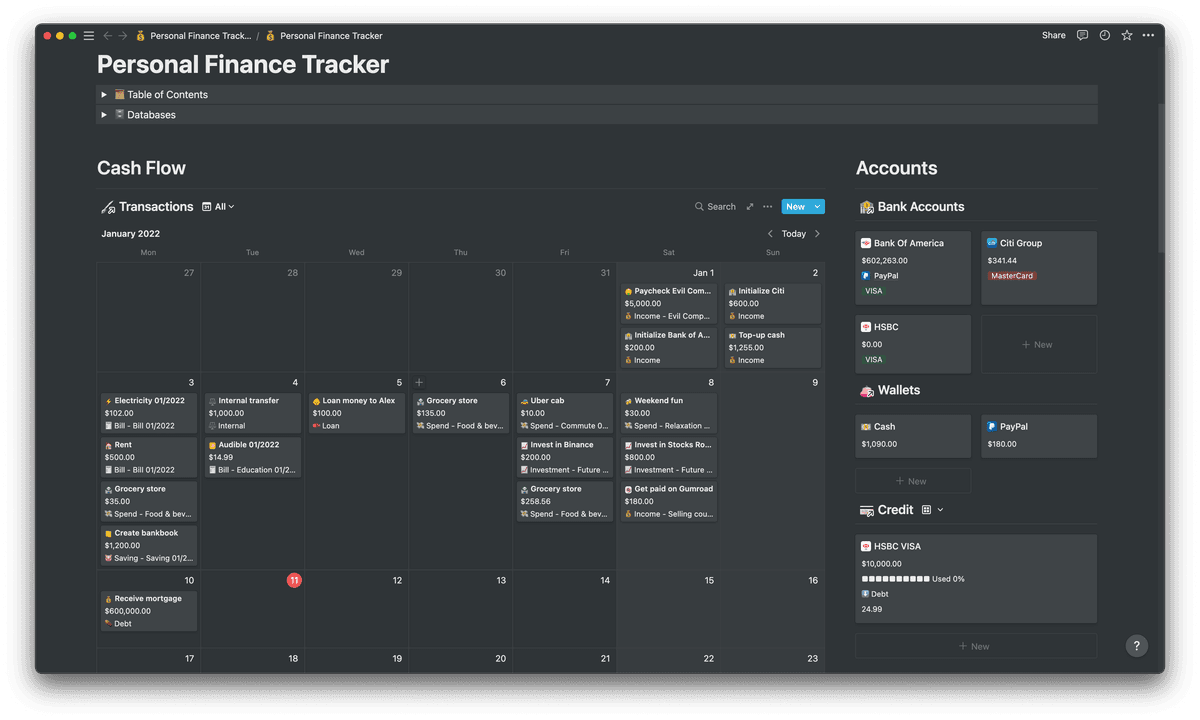 Notion Finance Tracker